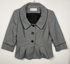 Jones New York Suit Women s Black White Houndstooth Button Blazer Jacket 8