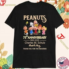 2025 The Peanuts 75Th Anniversary 1950-2025 Charles M.Schulz T-Shirt Size S-4XL