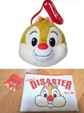 Disney Chip and Dale Plush Shoulder Bag Set Wallet and Flat Pouch Character Bag