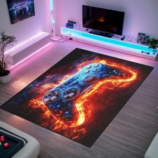 Gamer Room Rug for Boys Video Game Pattern Bedroom Carpet Controller 2.5x4 Feet