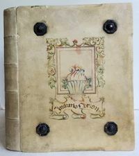 MANUSCRIPT in ITALIAN IMITATIO CHRISTI VELLUM BOUND