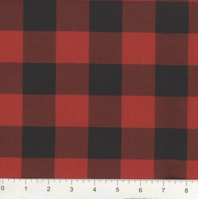 Buffalo Plaid Fabric in Red/Black 100% Cotton From MDG