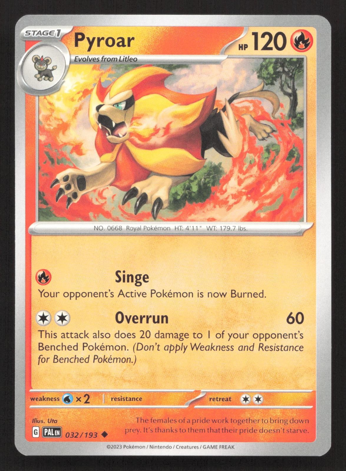 Pyroar 032/193 Paldea Evolved Uncommon Pokemon NM/M