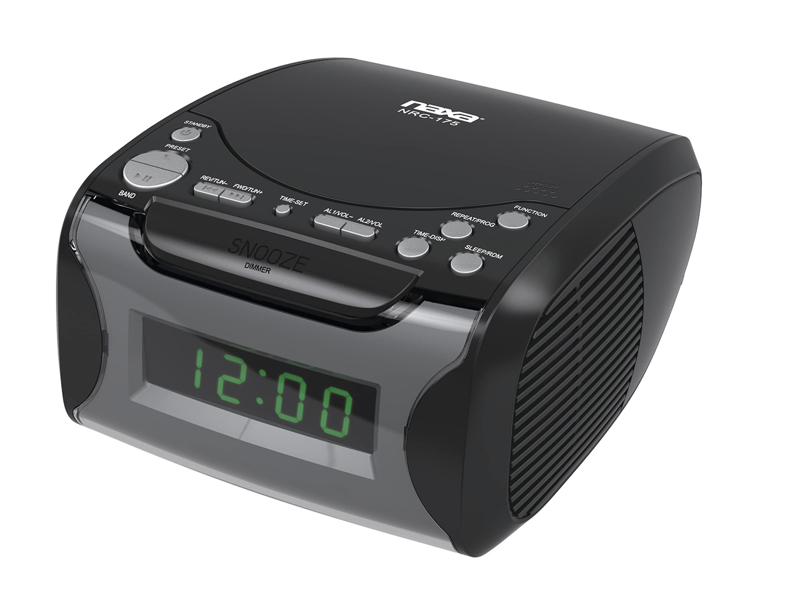 NAXA Electronics NRC-175 Digital Alarm Clock Tuning AM/FM Radio and CD Player -