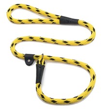 Mendota Dog Leash British Style Slip Lead, Black Ice Yellow 4 6 Foot Made In USA