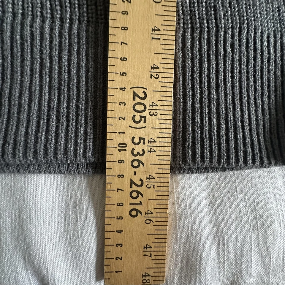 Vestido Suéter Lane Bryant Para Mujer Plus 14/16 Gris Tejido Acanalado Cuello en V Midi Pullover Foto 4 de 4