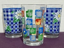 Vintage KIG Indonesia 6oz Juice Glass Set x3 Preowned