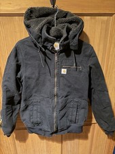 Women's Carhartt Weathered Sherpa Lined Black Jacket Size Small 4/6