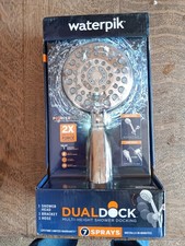 Waterpik PowerPulse Dual Dock Multi-Height 7 Spray Handheld Shower Head Chrome