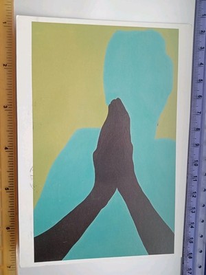 Vintage Modern Art Zeichnung Gemälde Postkarte Gary Hume 1994 ''Betteln darum''