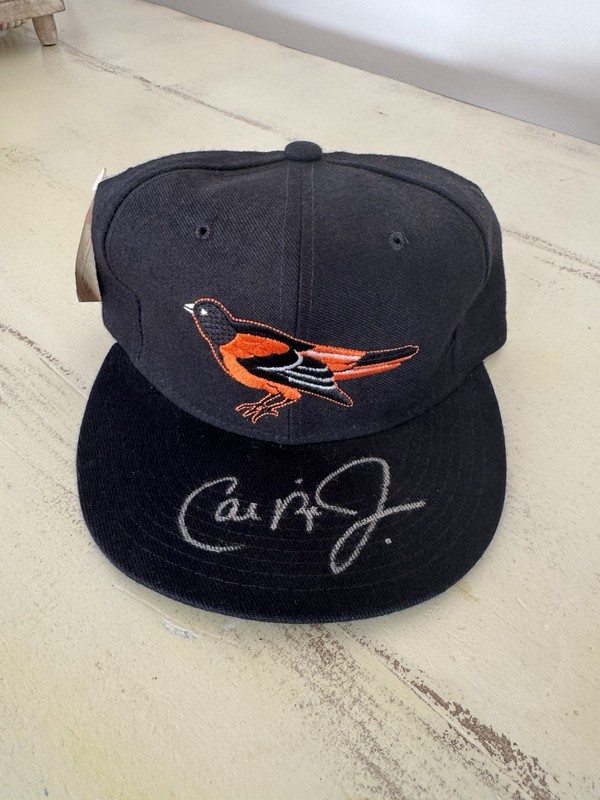 CAL RIPKEN JR. BALTIMORE ORIOLES STEINER  HOF SIGNED AUTO NEW ERA WOOL CAP HAT