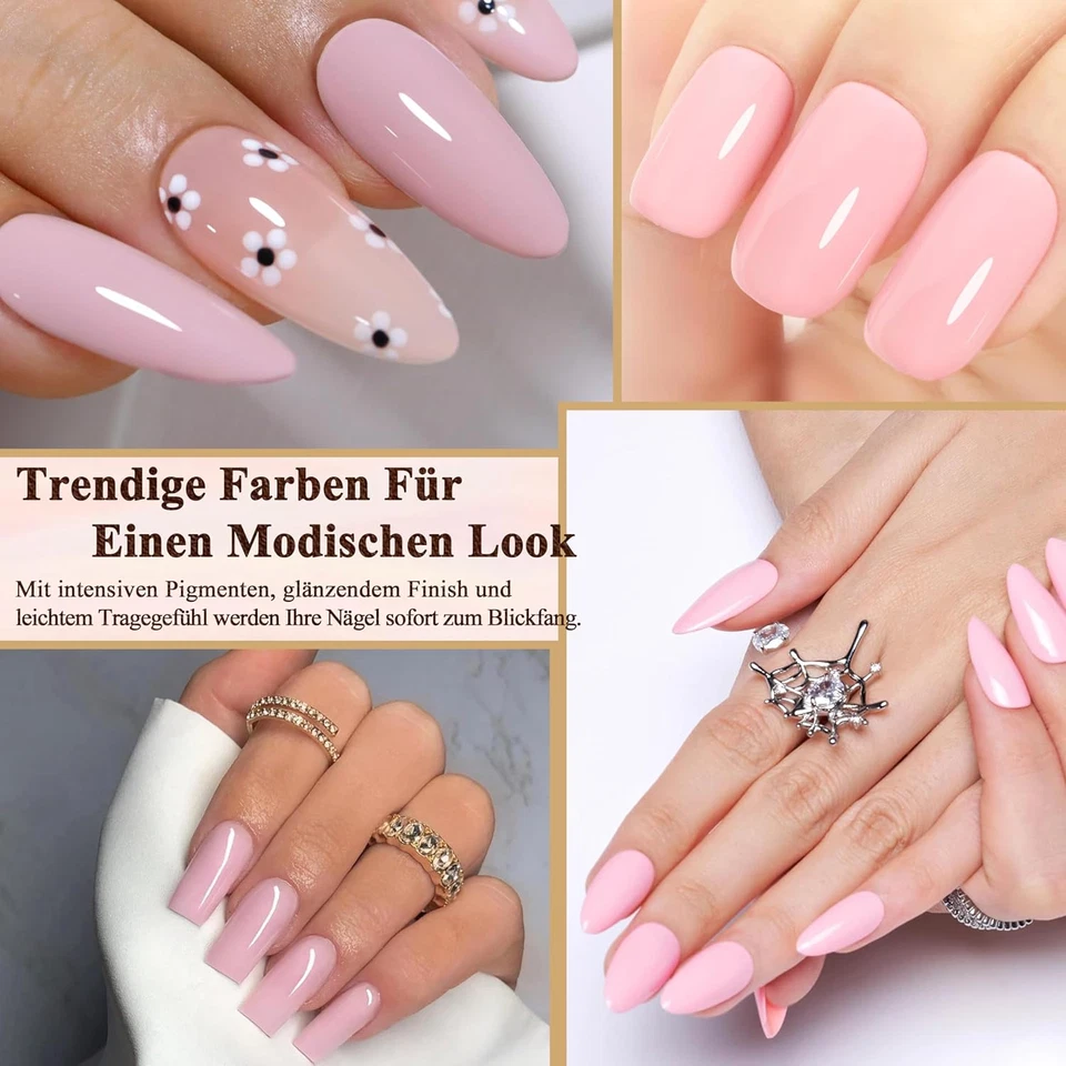 Rosa Nagellack Schnelltrocknend Wasserbasiert Langanhaltend Ungiftig Pink Glänze - Bild 4 von 4