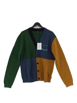 Paul Smith Herren Strickjacke M Multi 100% Baumwolle V-Ausschnitt Cardigan Neu mit Etikett
