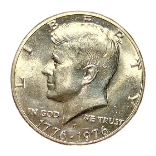 Bicentennial 40% Silver 1976-S Kennedy Half Dollar UNC Nice, Some Imperfections