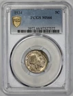 1934 Buffalo 5c Nickel PCGS MS 66 Light Lilac Toning