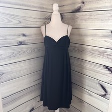 Vintage 90s Nine West Little Black Twist Front Spaghetti Strap Dress 