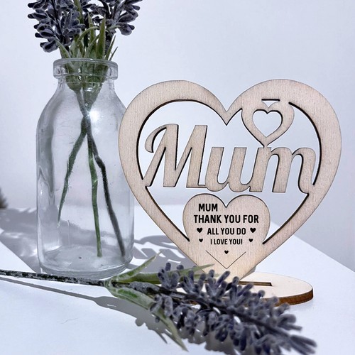 Engraved Mum Heart Birthday Mothers Day Gift For Mum Mummy Novelty Plaque - Picture 2 of 6