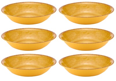 NEW SET OF 6 Dalebrook Melamine Large Serving Buffet Display Bowl Orange 13.8''