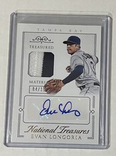 2015 Panini National Treasures Baseball Evan Longoria Auto Material Card 4 /10