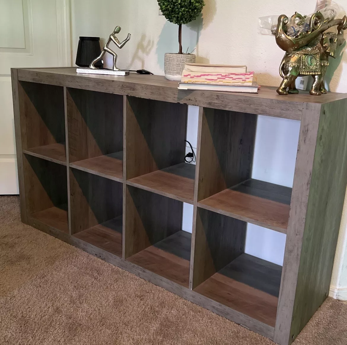 Better homes & gardens cube storage organizer office desk sale rustic gray