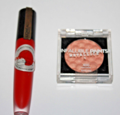 L'Oreal Infallible Paints Metallics Eyeshadow #400 + Lip Color #424 Sealed