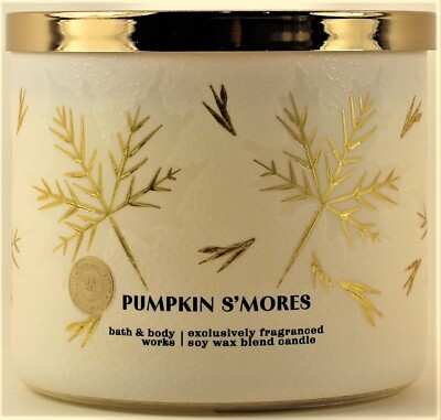 Bath & Body Works White Barn PUMPKIN SMORES 3-Wick 14.5 Oz Scented Candle