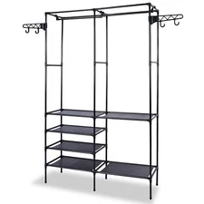 Heavy Duty Closet Garment System Wardrobe Organizer Shoes Rack Clothes Hanger