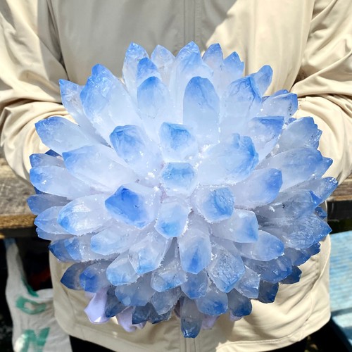 14LB New find sky blue phantom quartz crystal cluster mineral sample - 第 1/10 張圖片