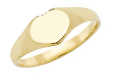 Pretty 9k Yellow Gold Girls Heart Maidens Ring 237872U