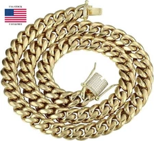 8mm 10mm Heavy Stainless Steel Miami Cuban Link Bracelet Or Chain with CZ Clasp