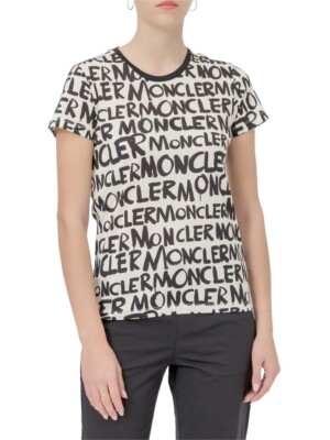 NWOT MONCLER 100% cotton authentic Graffiti logo t-shirt tee top / sz S