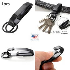 Dual Detachable Quickdraw Tactical Duty Belt Clip Key Rings Holder Quick Release