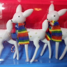 4 Boxes! - Winter Wonder Lane 3 Pk Decorative Deer Reindeer Ornaments BRAND NEW!