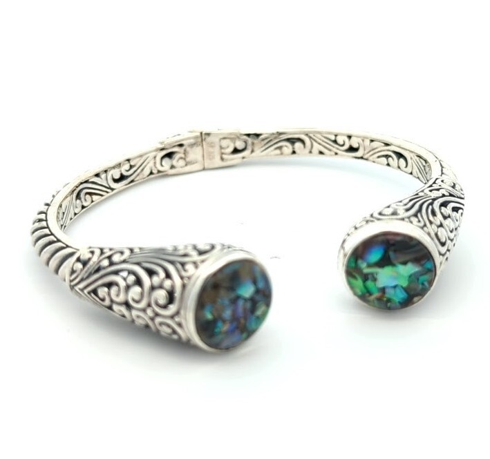 Video Samuel B Behnam BJC 925 Sterling Silver Natural Mother Of Pearl Bracelet