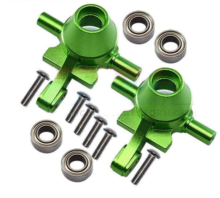 Brazo de nudillo delantero de aluminio GPM para TAMIYA TT02/TT02T 1:10 con cojinete 2 piezas Foto 3 de 4