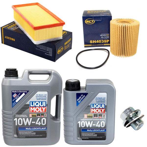 MotoröL Filter Set 10W-40 6 + ÖLablassschraube FüR Toyota Corolla Avensis 2.2-image