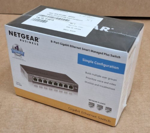 NEW NetGear GS108E ProSafe 8-Port RJ45 Gigabit Ethernet Managed Desktop Switch - 第 1/6 張圖片