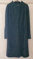 Astrakhan Astrachan Real Fur Black Coat Vgc Uk 10