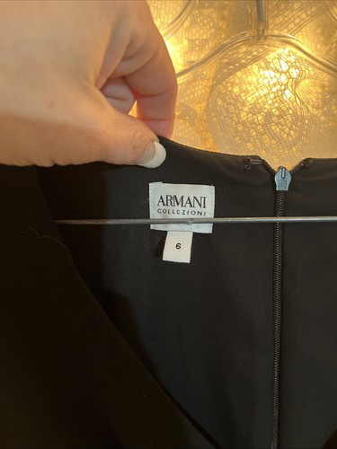 Armani Collezioni DRESS BLACK Long Sleeve size 6 Retail $795 - Picture 6 of 11