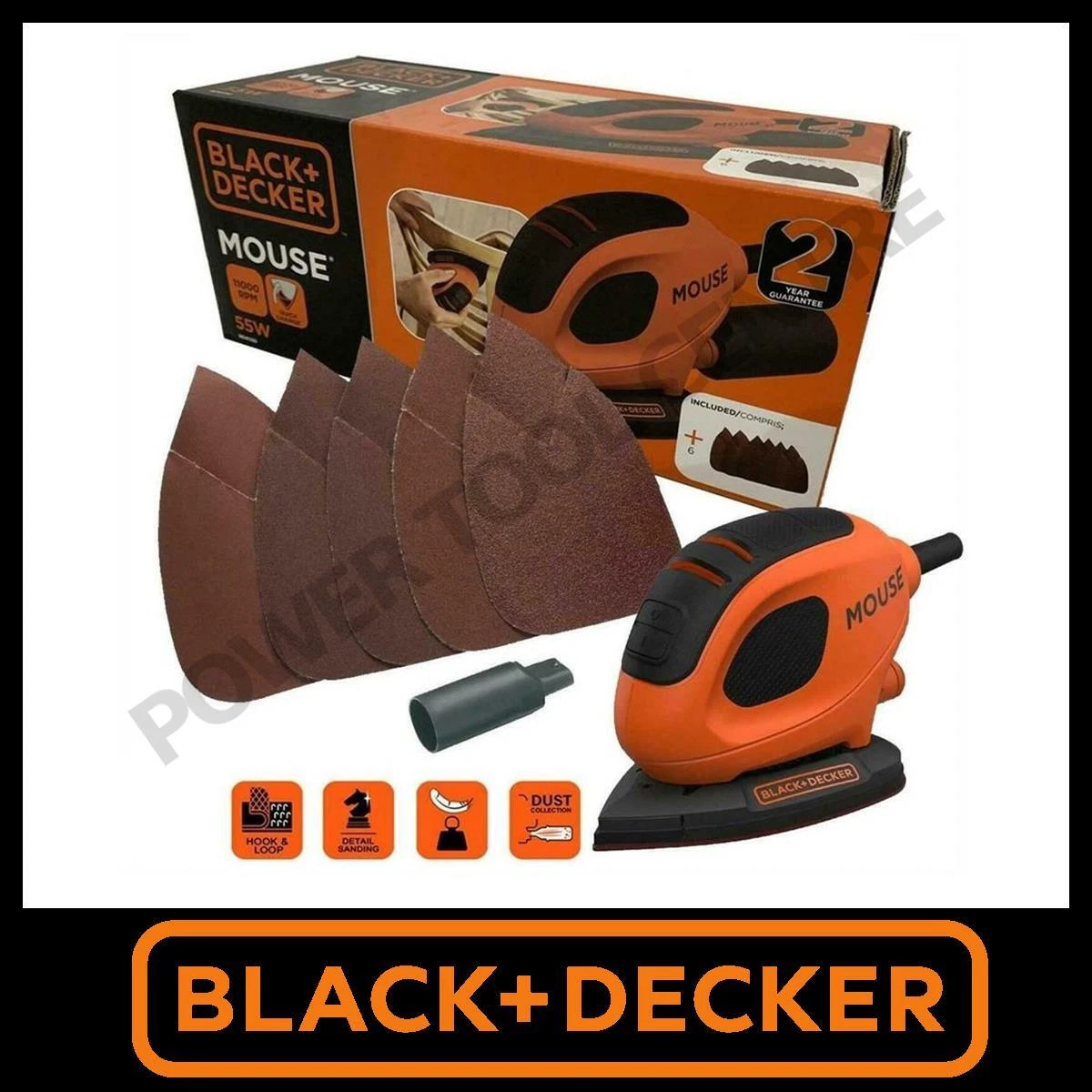 Black Decker Electric Mouse Palm Corner Detail Paint Varnish