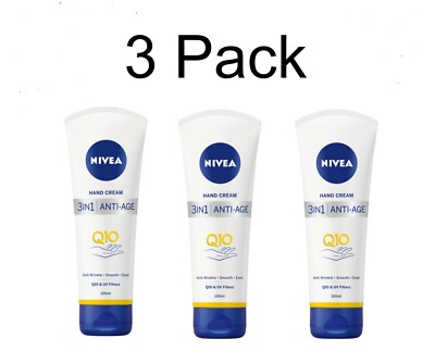 3pack Hand cream NIVEA 3IN1 ANTI-AGE, 100 ml | 3.38 Fl. Oz