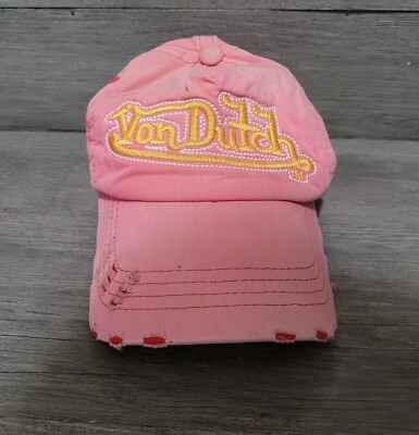 Von Dutch Hat Cap Adjustable Pink Distressed Vd-15