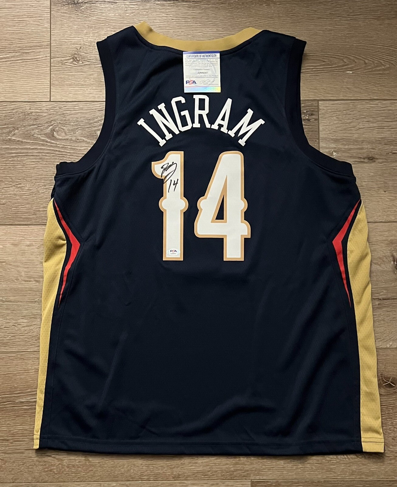 Brandon Ingram Autographed Signed New Orleans Pelicans Jersey PSA/DNA Size 52 