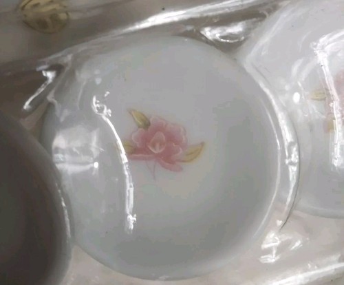 Miniature Porcelain Tea Set Floral Pattern Dollhouse Child Play Vintage - Picture 3 of 3
