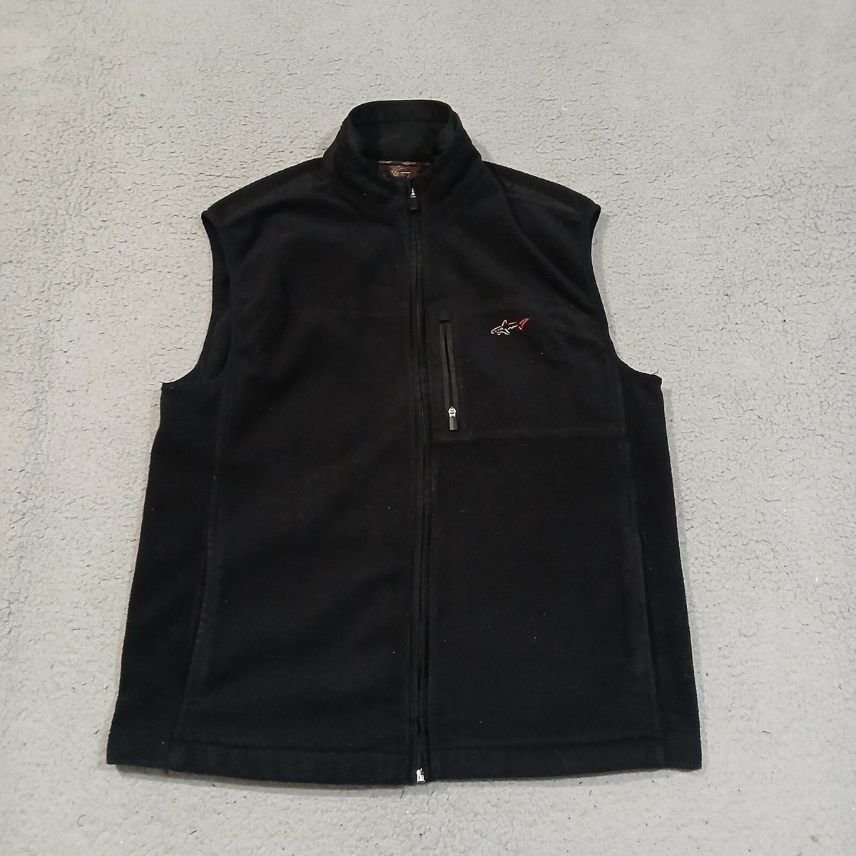 Greg Norman Tasso Elba Vest Mens Small Black Golf Zip Up Pockets Hiking  Fleece - Main Image