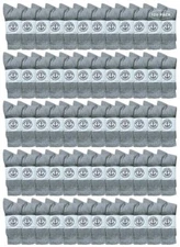 120 PK of Yacht & Smith Wholesale Bulk Women's Crew Socks,Size 9-11 (Gray)