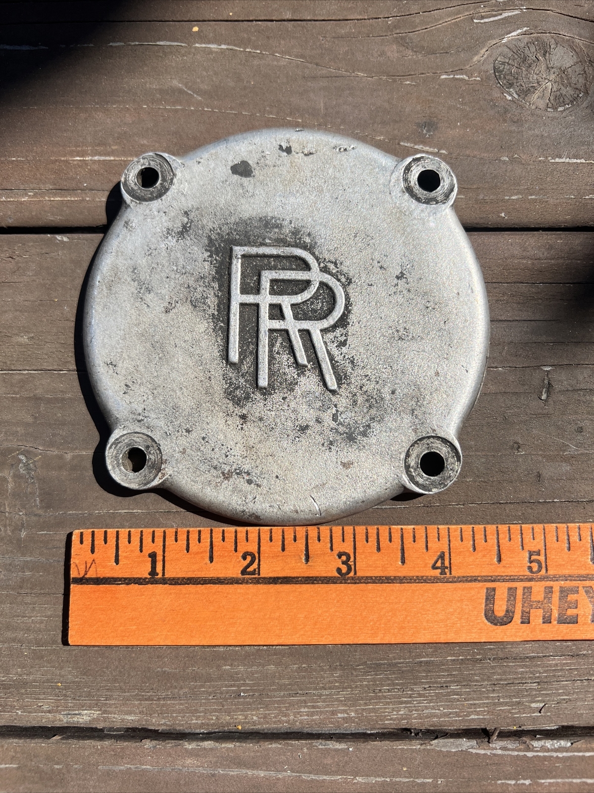 Vintage Cover "RR", Cast Aluminum, Part, Very Nice! Rolls Royce Antique 4.5”