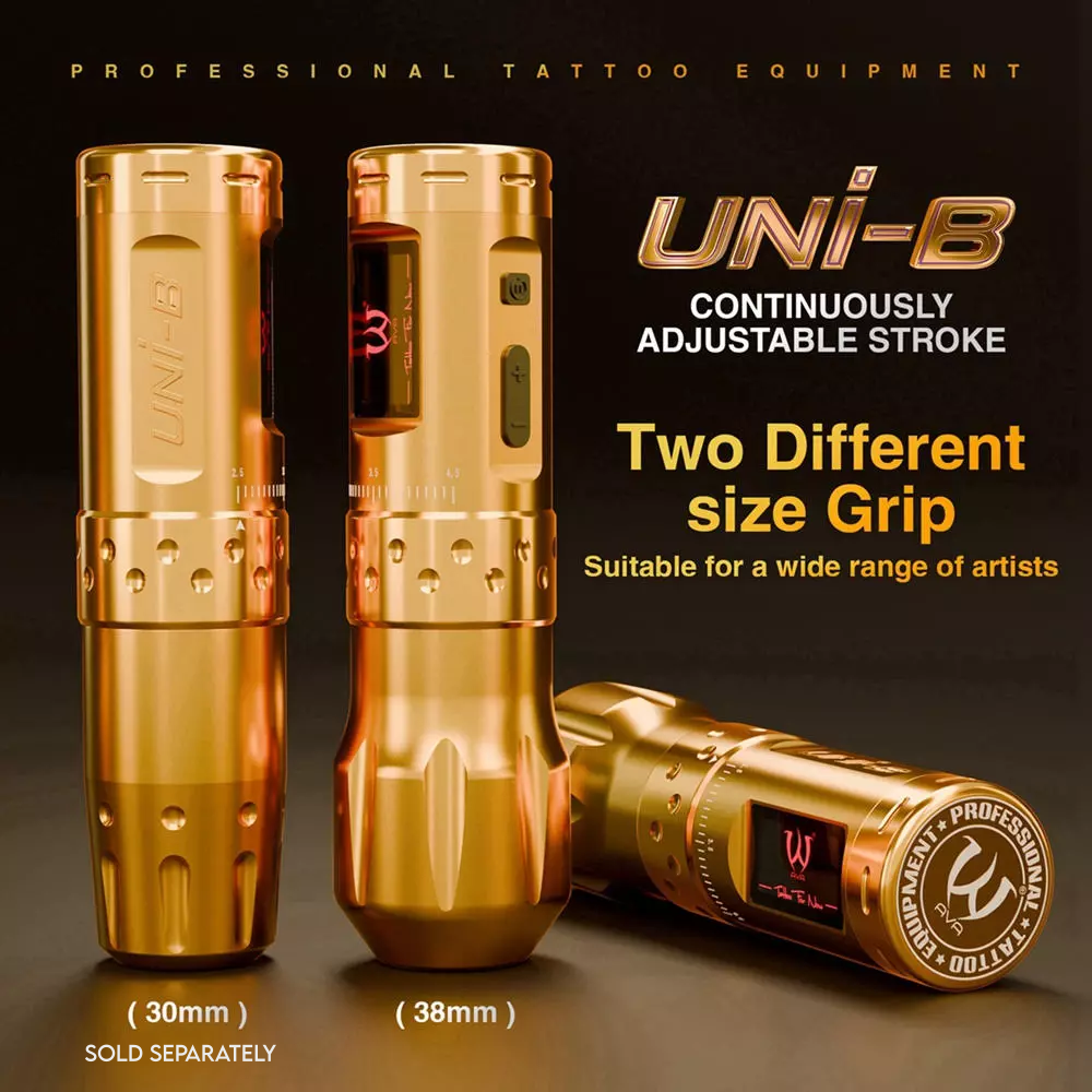 Ava UNI-B Adjustable Stroke Wireless Tattoo Pen - 2.5mm to 4.5mm