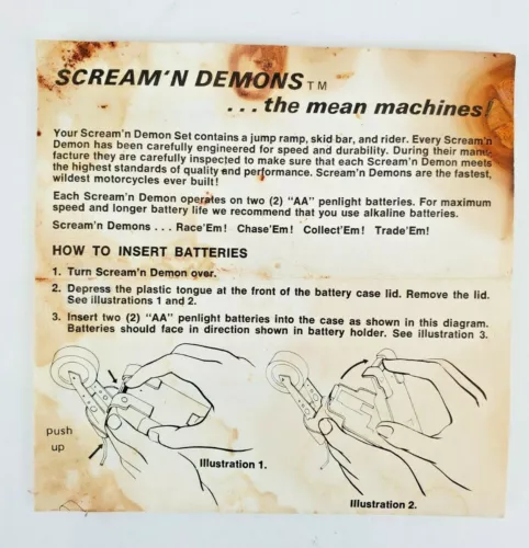 Vintage 1971 Hasbro Scream'n Demons Replacement Manual