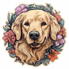 Golden Retriever Vinyl Decal Sticker for Car, Laptop, Tumbler and More.  001151